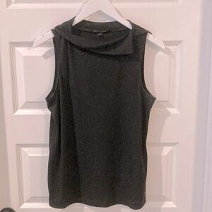 Banana Republic Black Top with High Asymmetrical Neckline